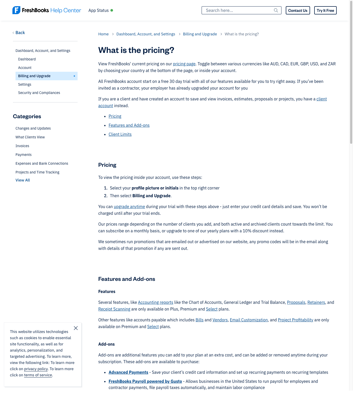 FreshBooks Help Center pricing article captured May 9, 2026.